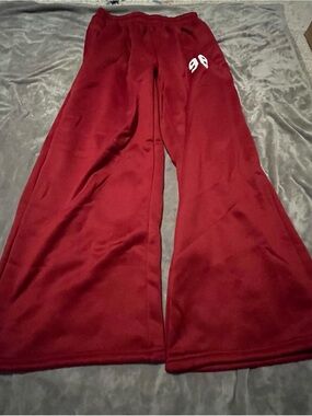 Missguided Maroon Wide-Leg Sweatpants